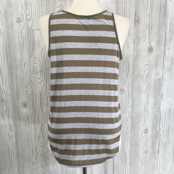 Cotton On Striped Tank Top Large Brown & Gray - Picture 6 of 8